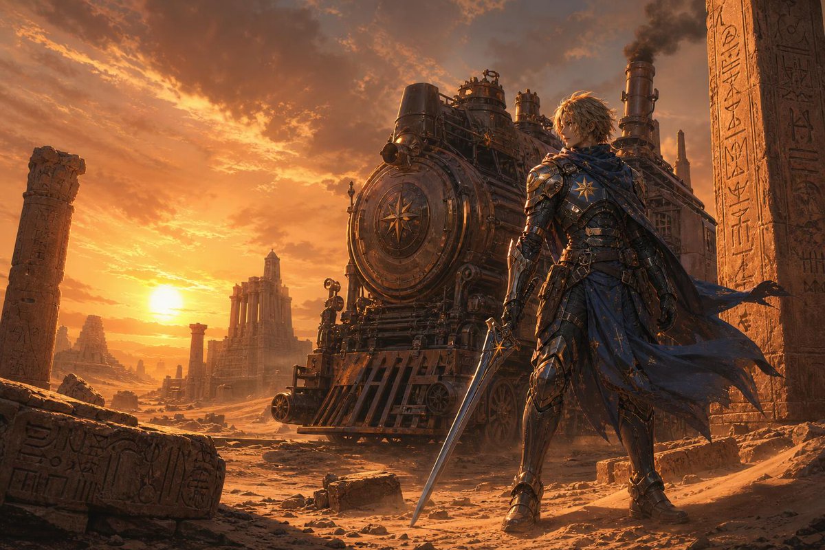 Star Warrior Mecha at Sunset Ruins