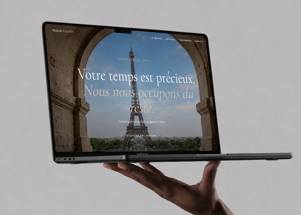 Luxury Website Mockup On MacBook Pro