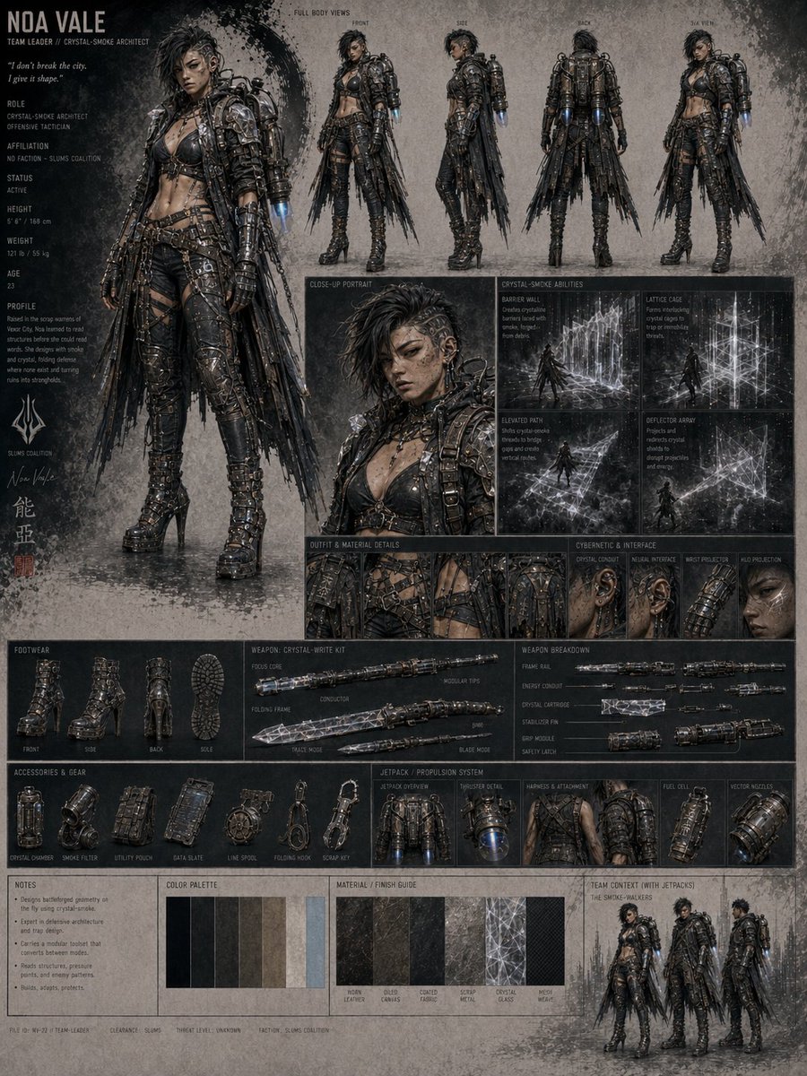 Gritty Sci-Fi Character Design Sheet