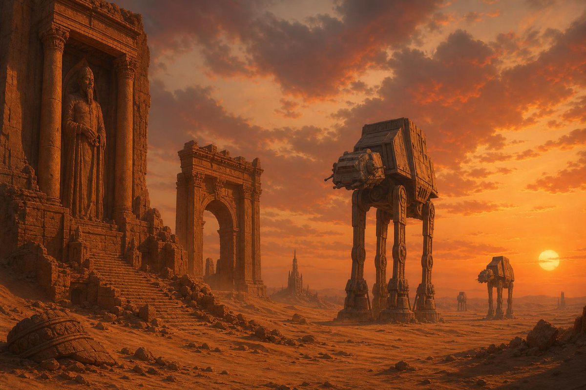 Desert Ruins Mecha Sunset