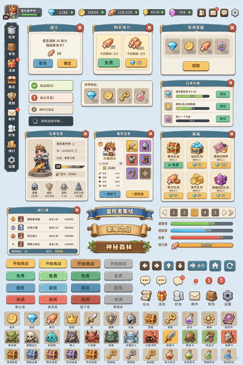 Game UI Component Library Design