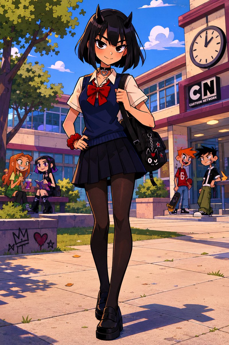 Demon Schoolgirl Campus Afternoon