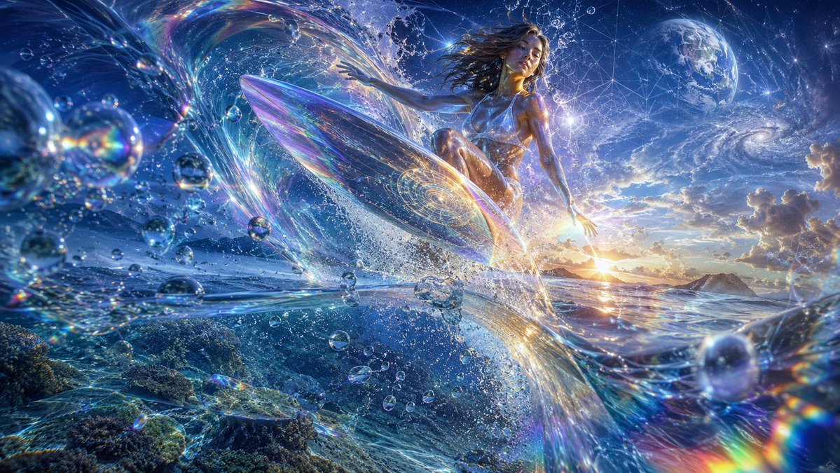 Cosmic Surfer Goddess