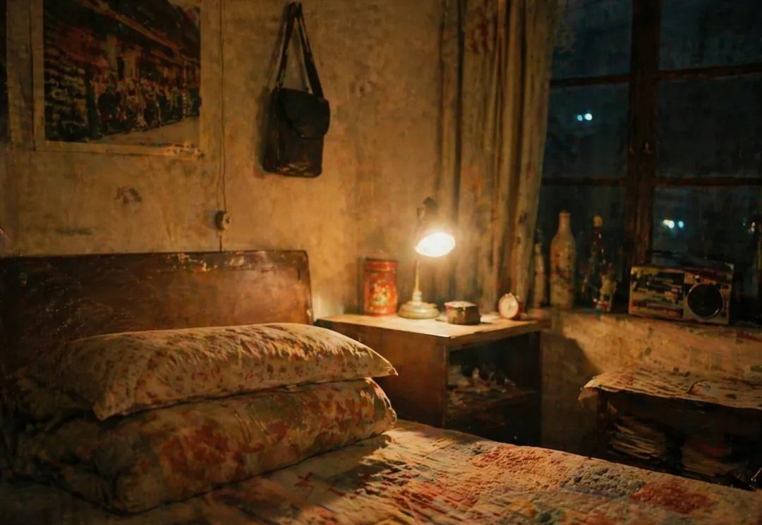 Nostalgic Bedroom Night Shadows