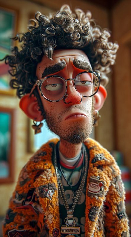 Jack Harlow 3D Cartoon Rapper Close-Up Portrait