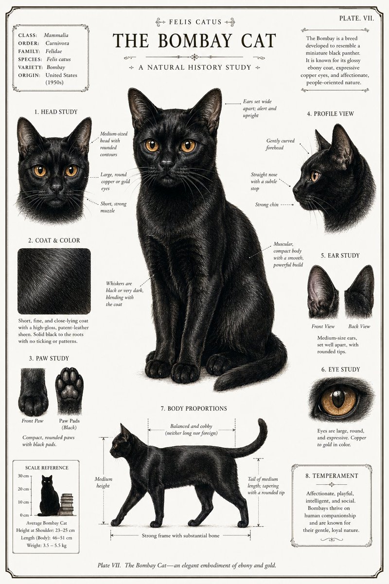 Vintage Botanical Cat Poster