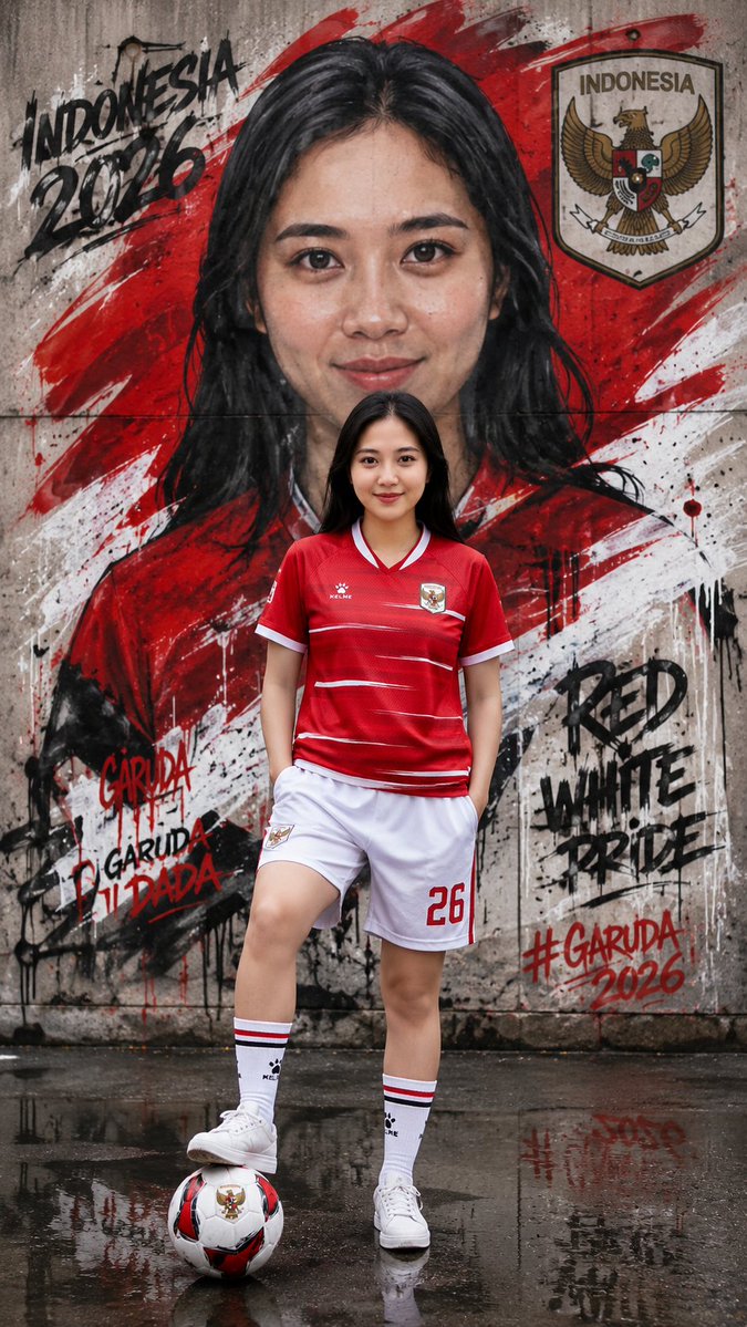 Indonesia Football Graffiti Poster