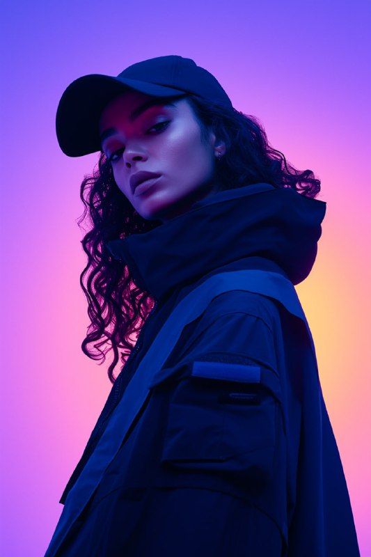 Nike Streetwear Model at Greek Temple Ruins in Acid Hues
