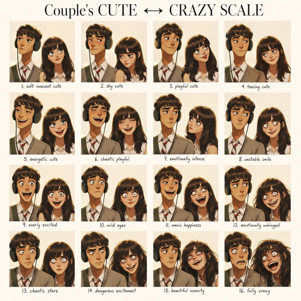 Couple Cute Crazy Scale Grid