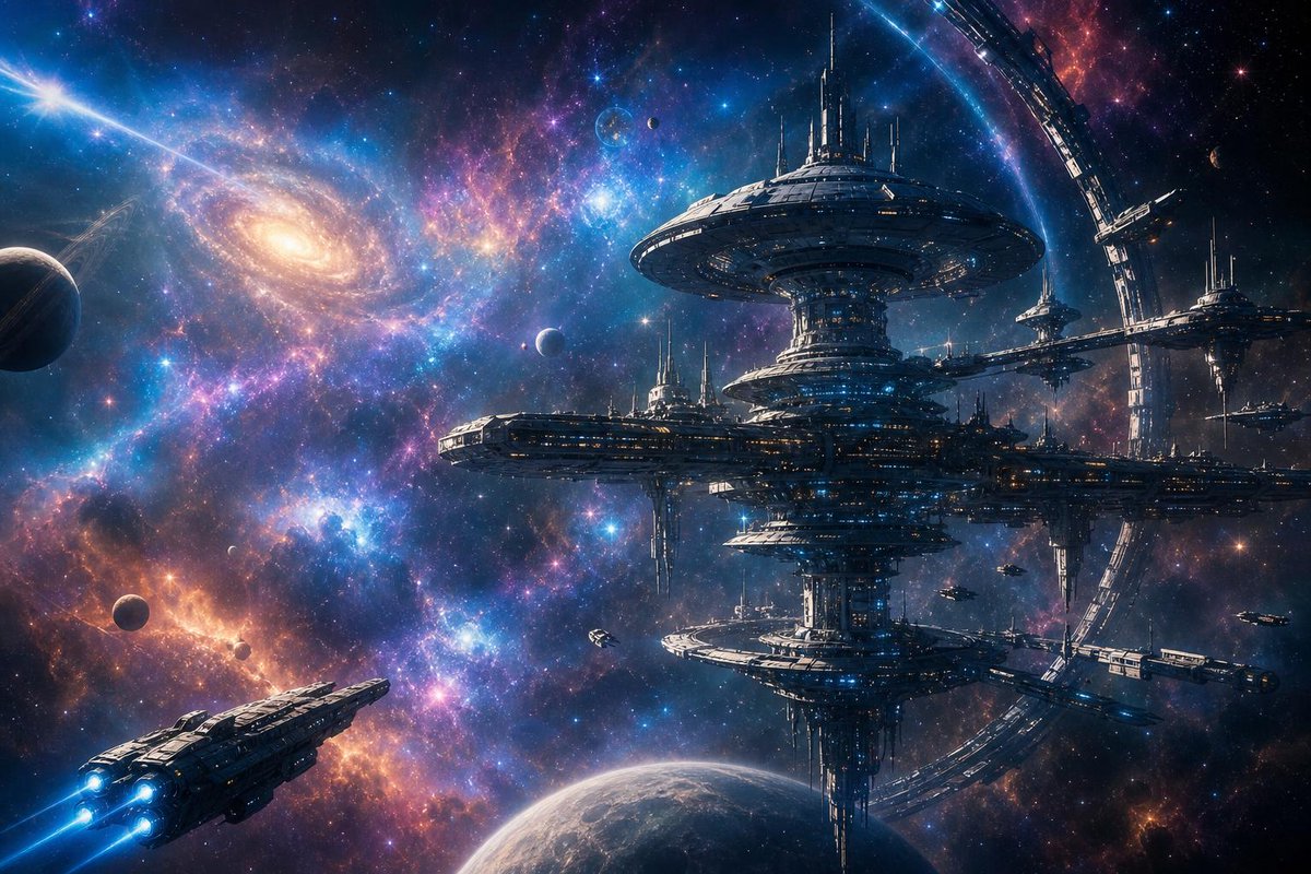 Grand Space Station in Nebula