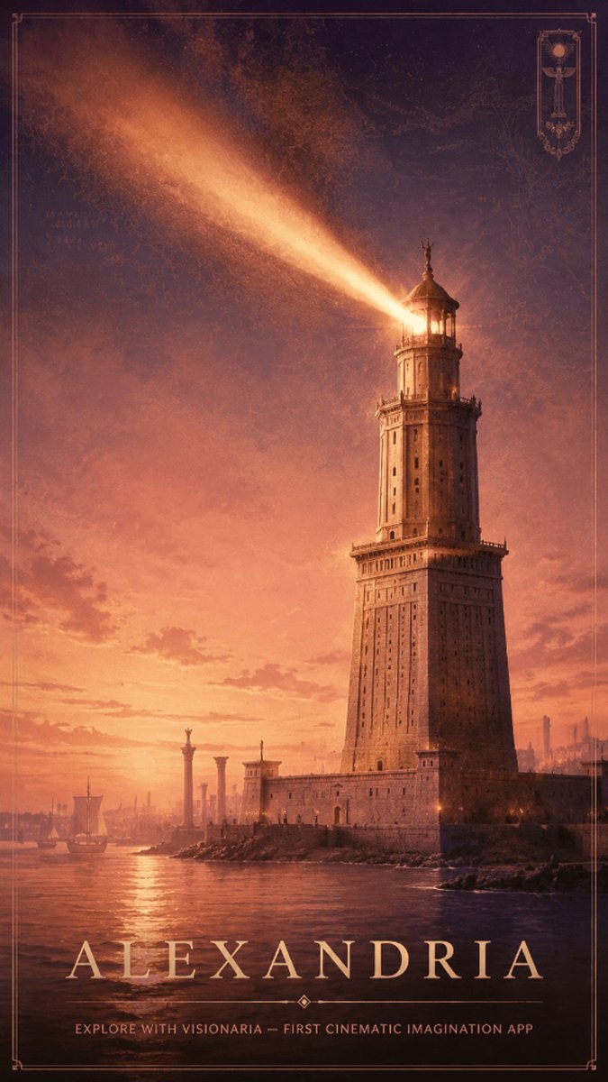 Alexandria Lighthouse Cinematic Poster