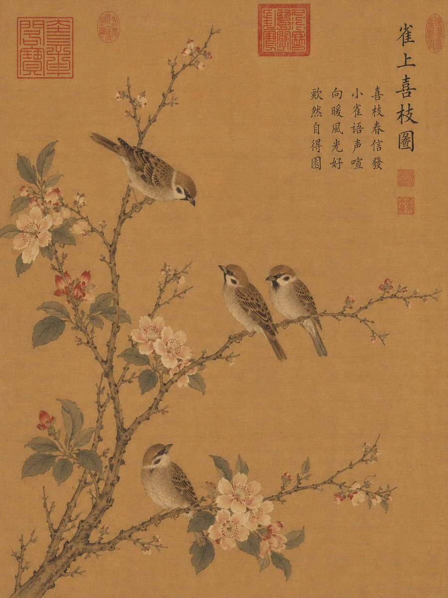 Song Huizong Flower Bird Art