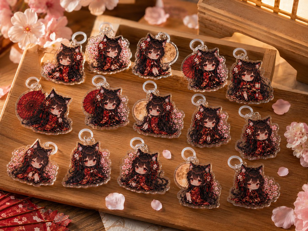 Catgirl Acrylic Keychain Display
