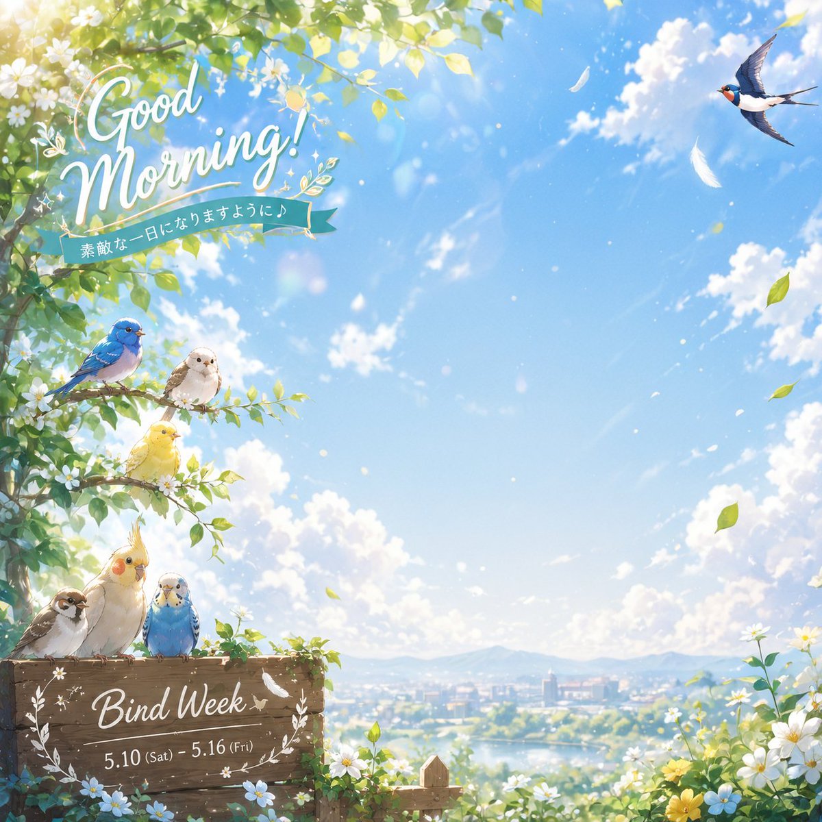 Anime Watercolor Morning Frame