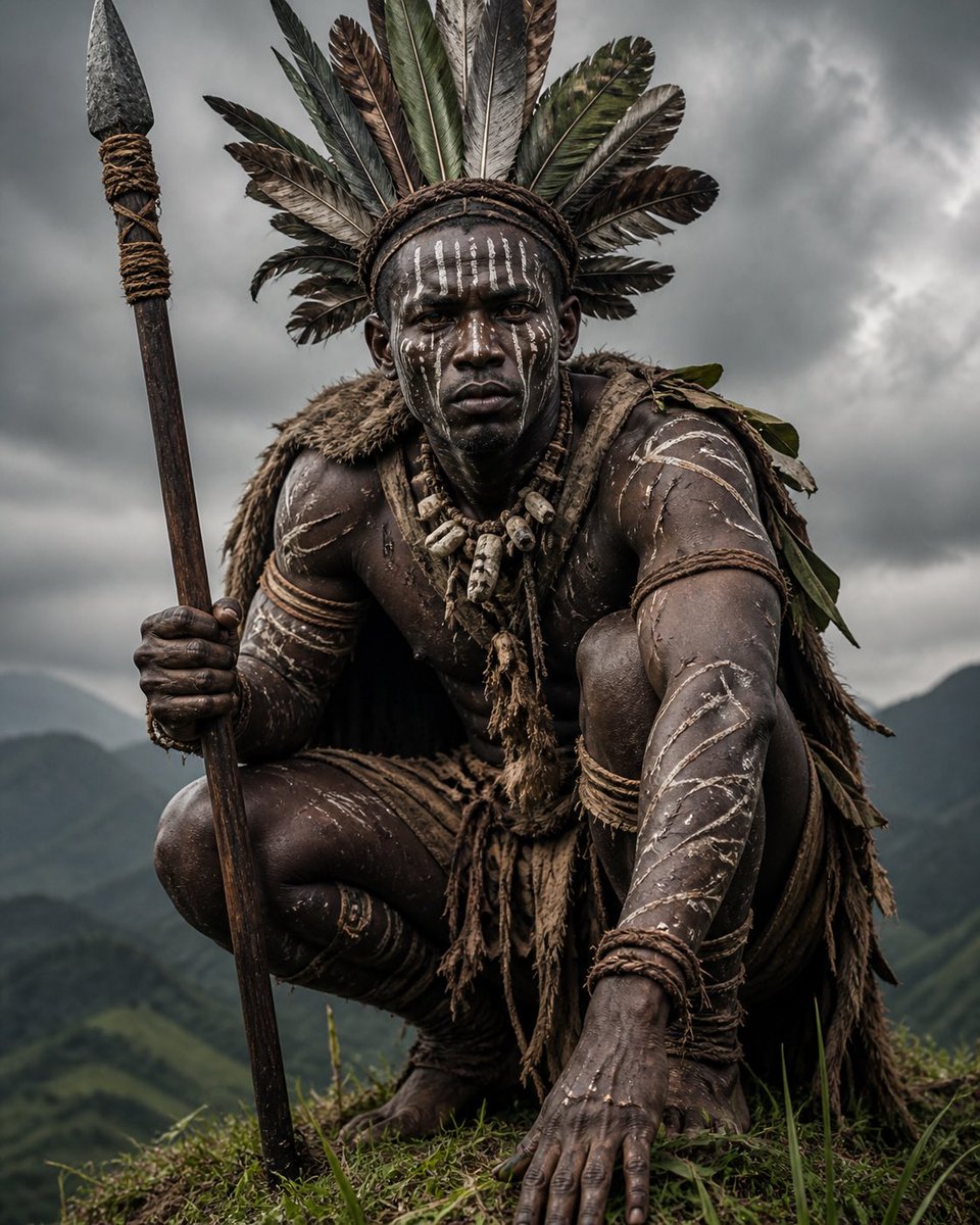 Tribal Warrior Mountain Crouch