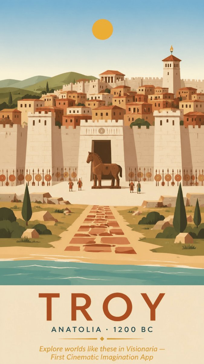 Vintage Troy Mythical Travel Poster