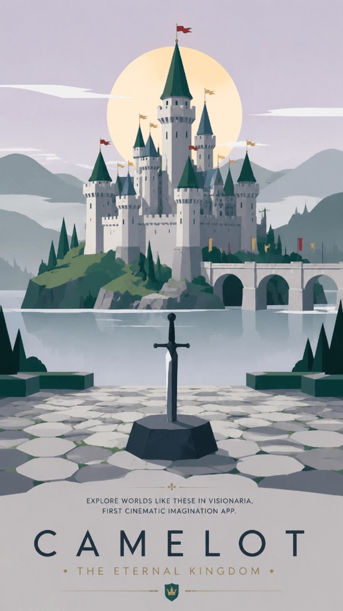 Vintage Camelot Fantasy Travel Poster