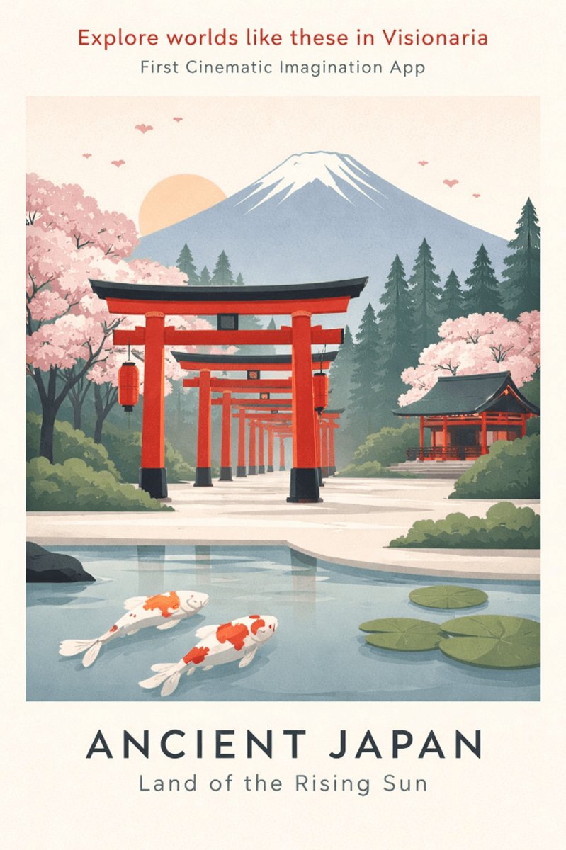 Vintage Ancient Japan Travel Poster