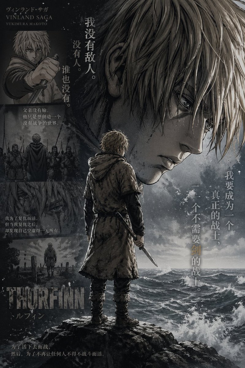 Vinland Saga Thorfinn Cinematic Poster