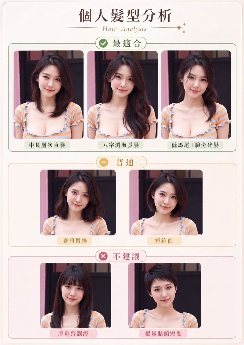 AI Hairstyle Analysis Comparison Card