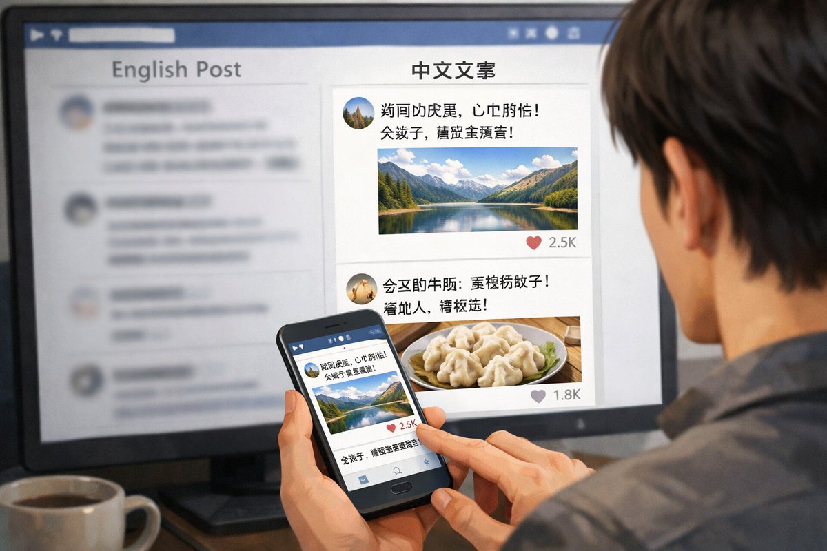 Bilingual Social Media Split-Screen Browsing