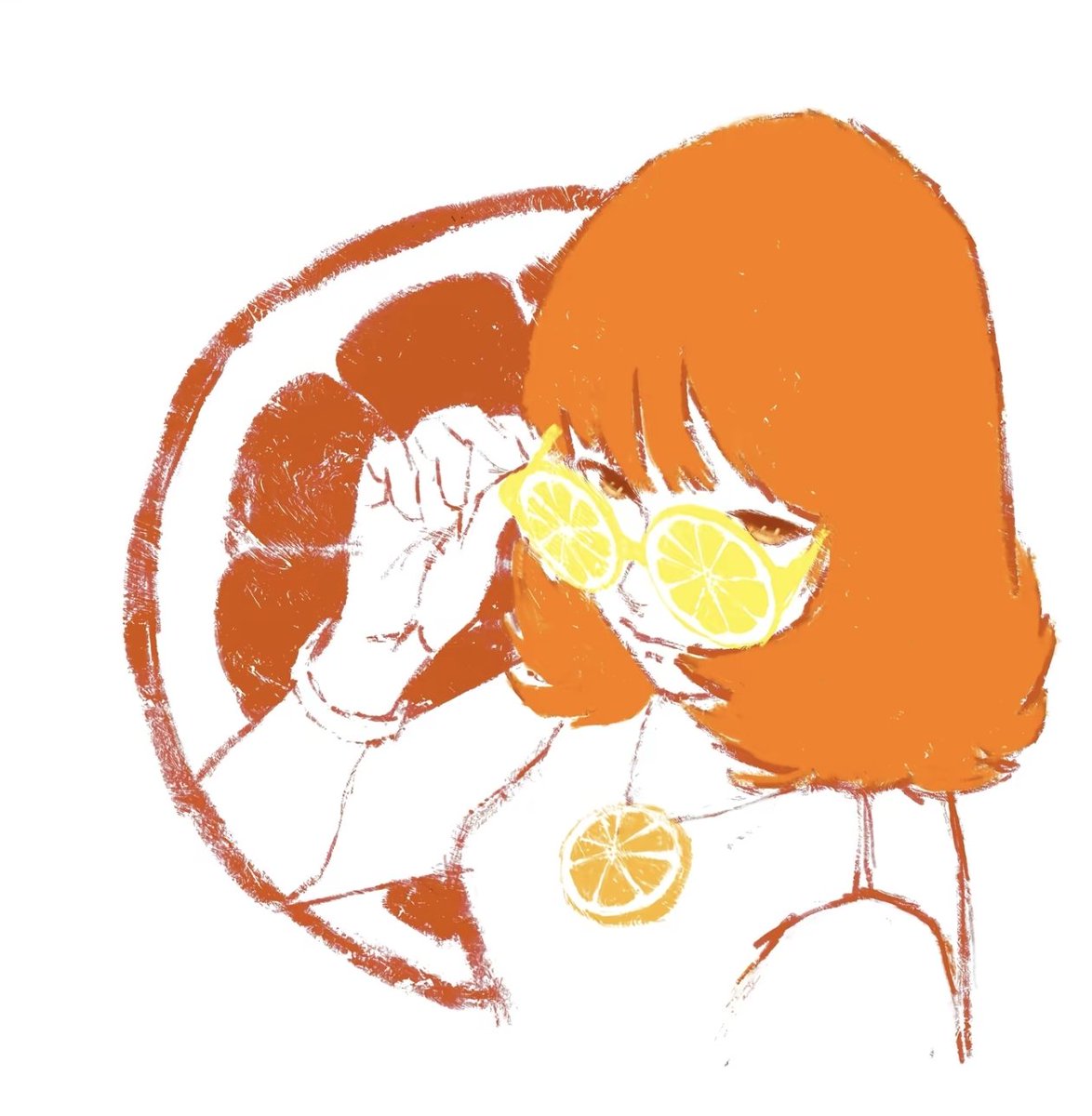 Citrus Crayon Girl Portrait