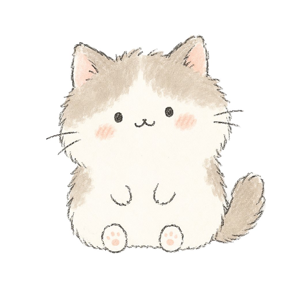 Cute Watercolor Kitten Illustration