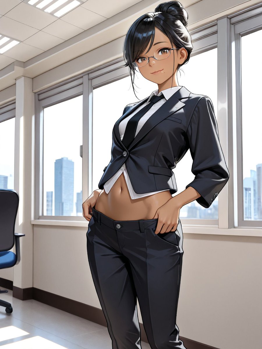 Anime Businesswoman Office Portrait