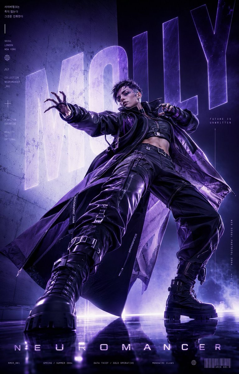 Cyberpunk Fashion Book Cover Poster