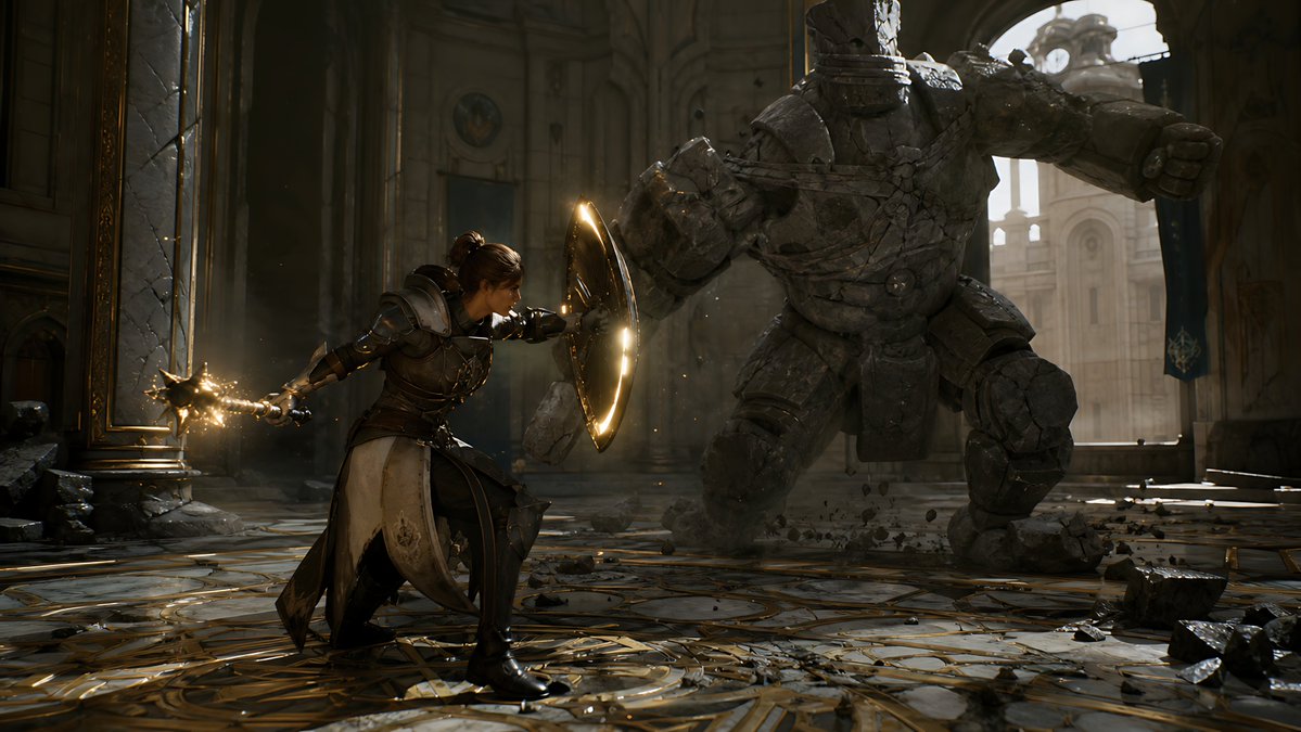 Knight-Mage vs Stone Golem Battle