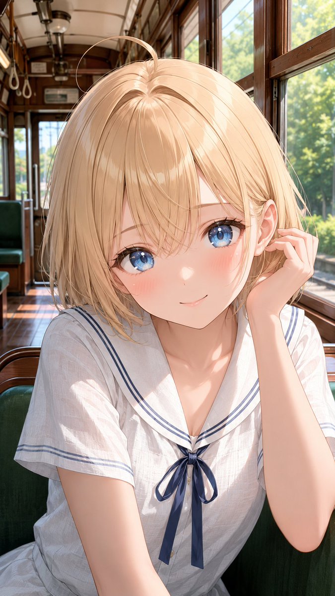 Sunlit Tram Girl
