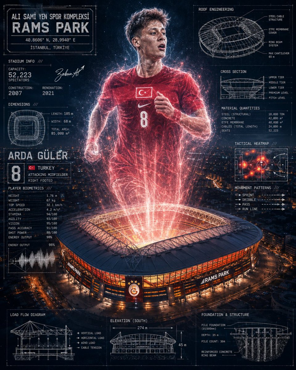 Cinematic Football Hologram Blueprint Poster