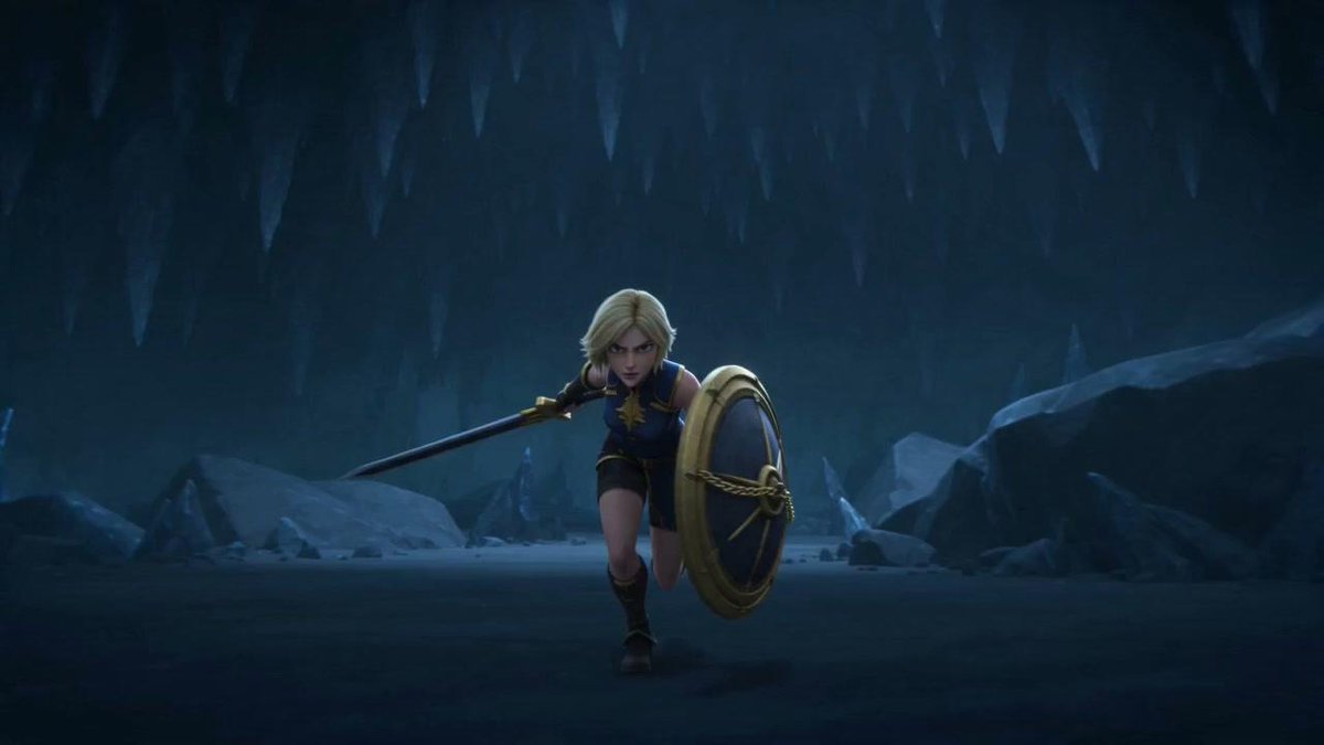 Blonde Warrior Icy Cave Charge