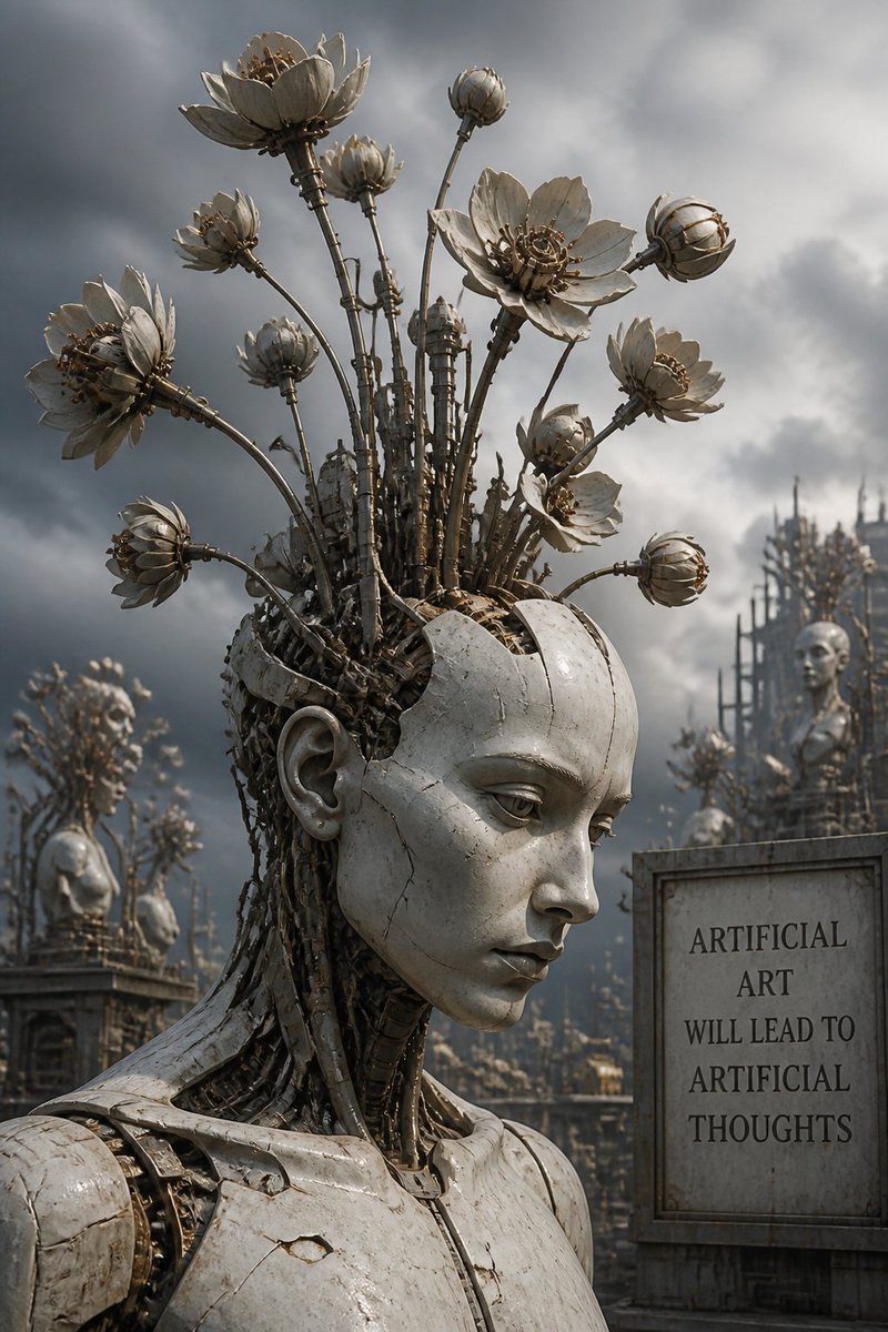 Porcelain Android With Mechanical Lotus Crown