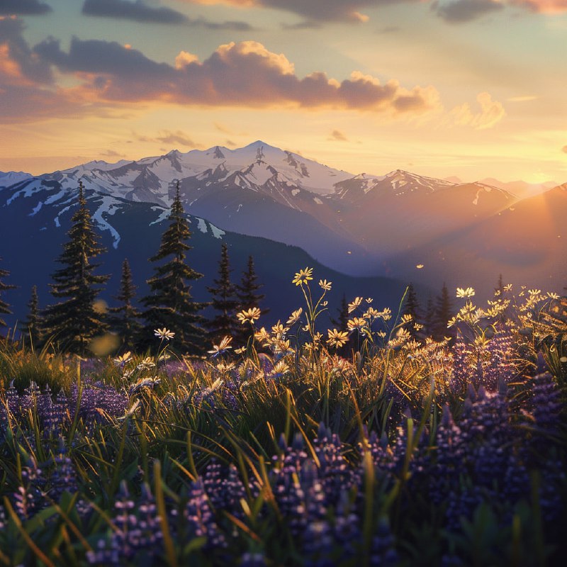 Hurricane Ridge Alpine Sunset in Olympic National Park