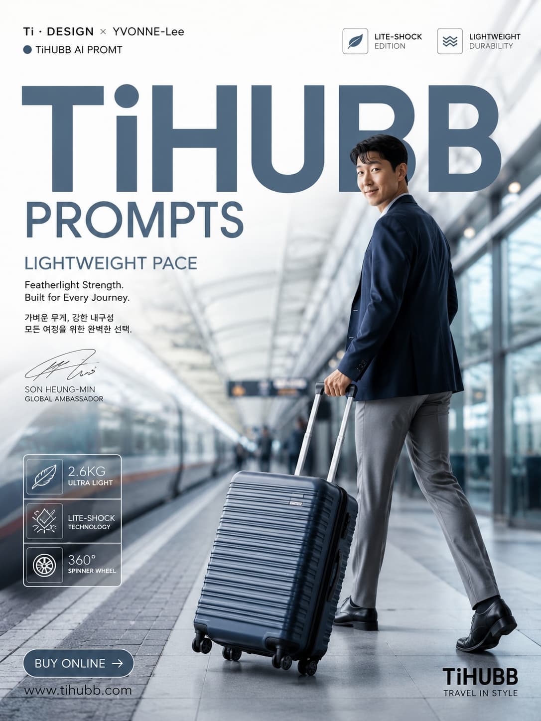 Premium Travel Suitcase Poster Design