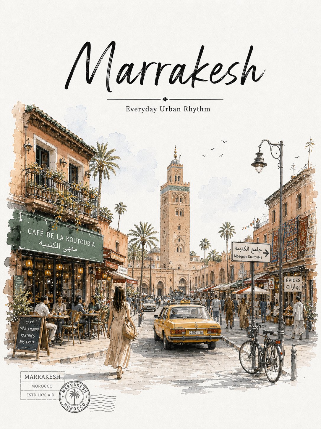 Marrakesh Watercolor Travel Journal