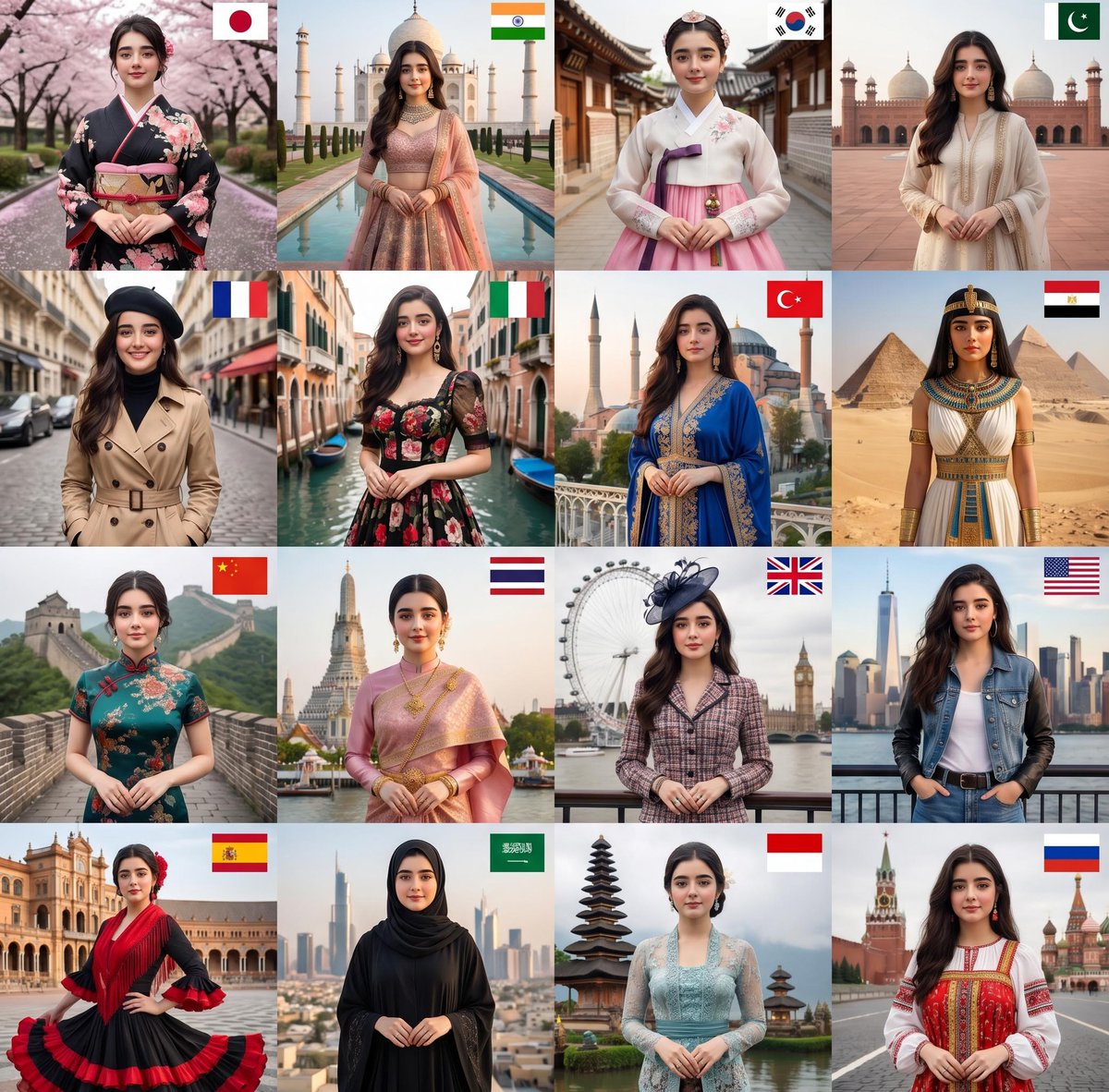 Global Heritage Fashion Portrait Grid