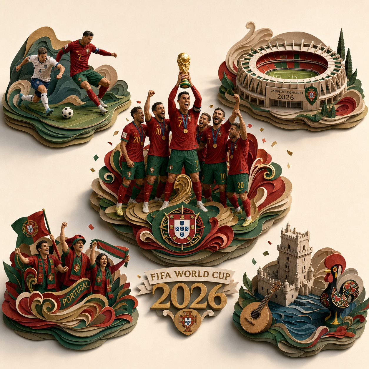 Paper Sculpture World Cup Glory