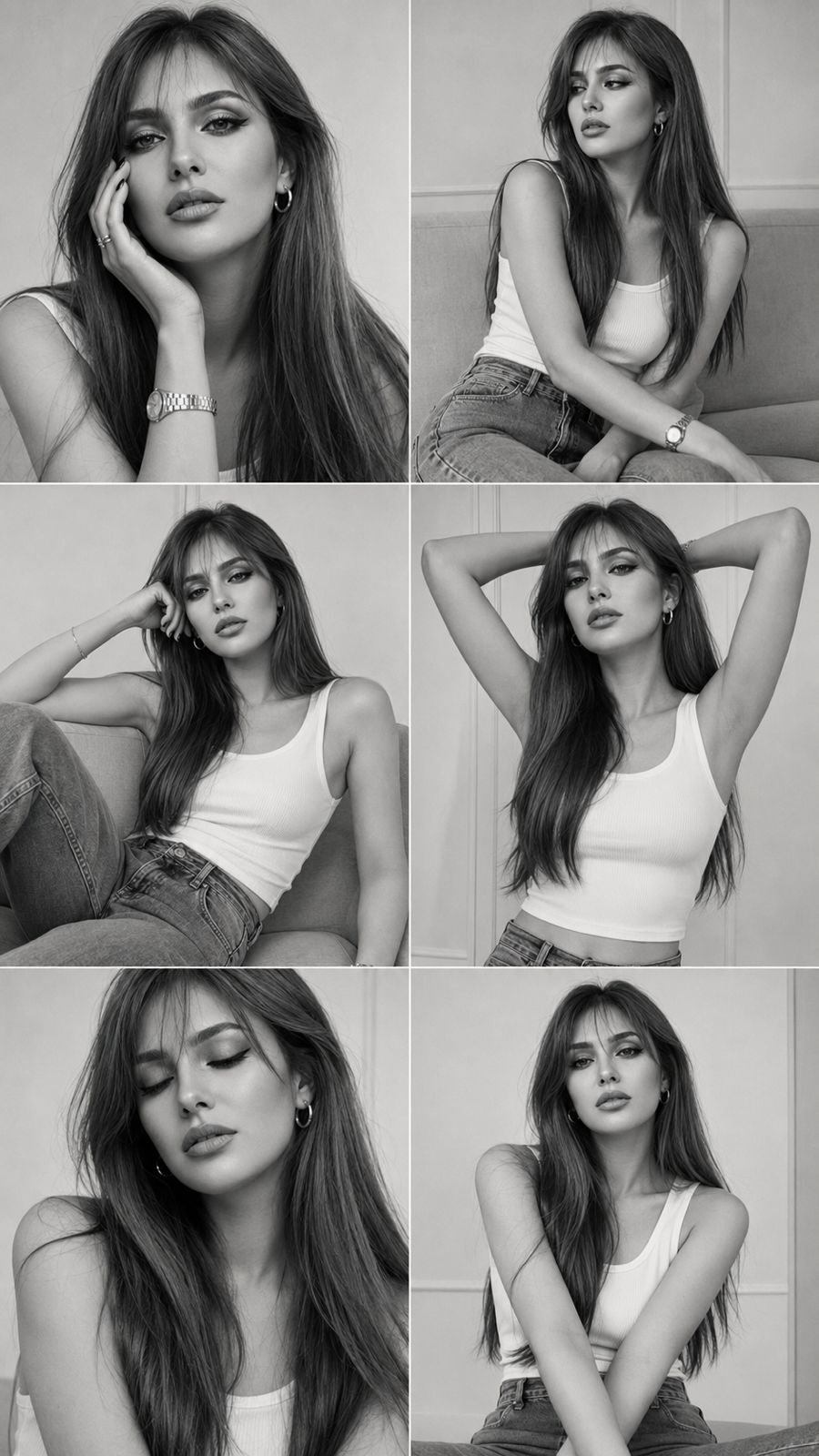 Monochrome Fashion Portrait Collage