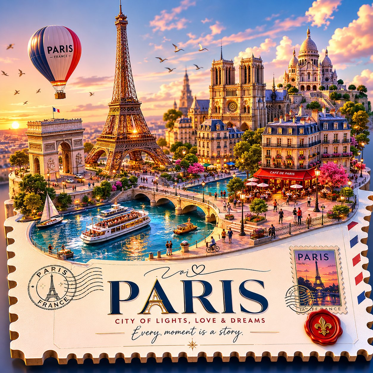 Dreamy Miniature Travel Poster Art