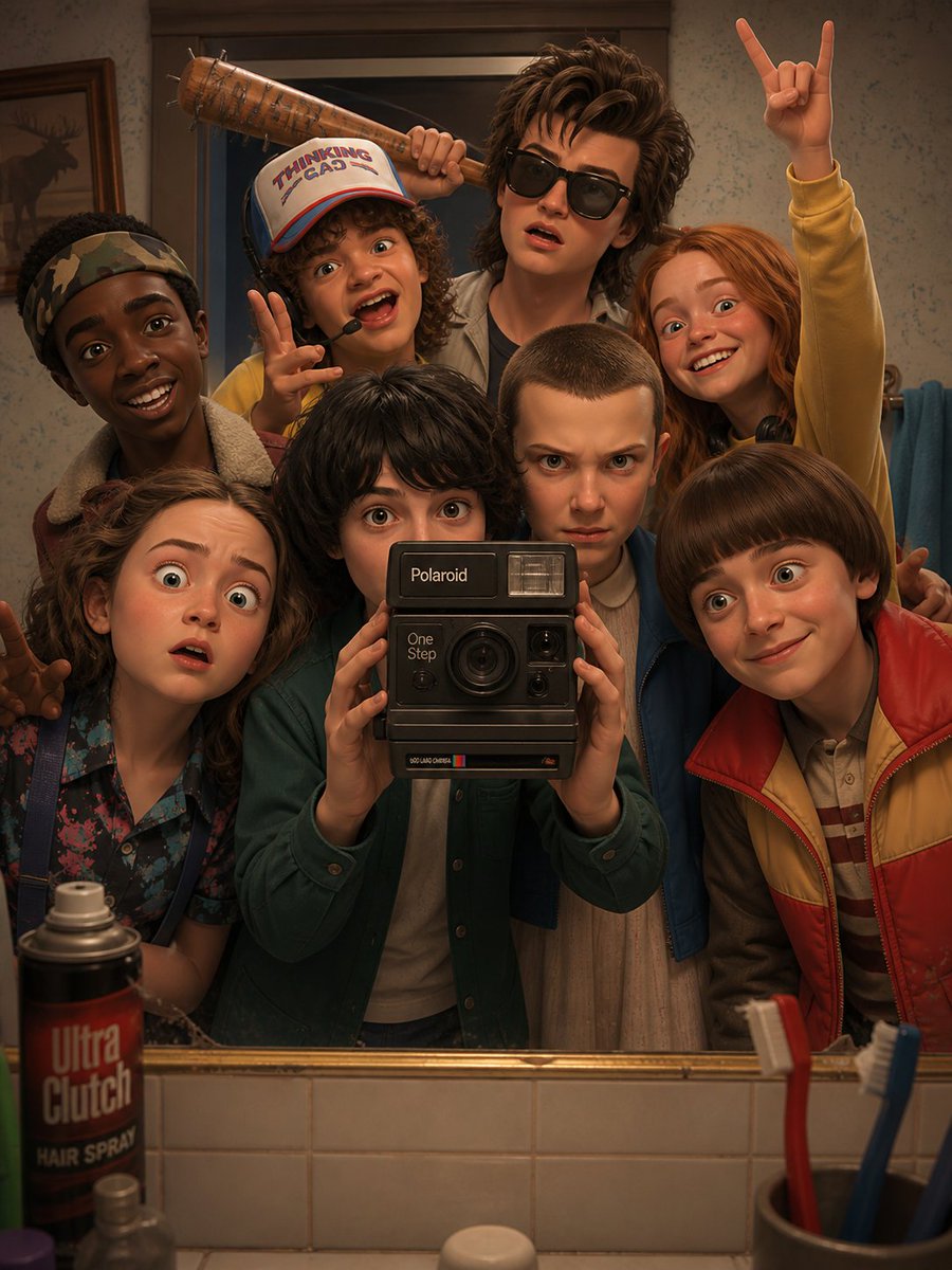 Pixar Style Bathroom Mirror Selfie Render
