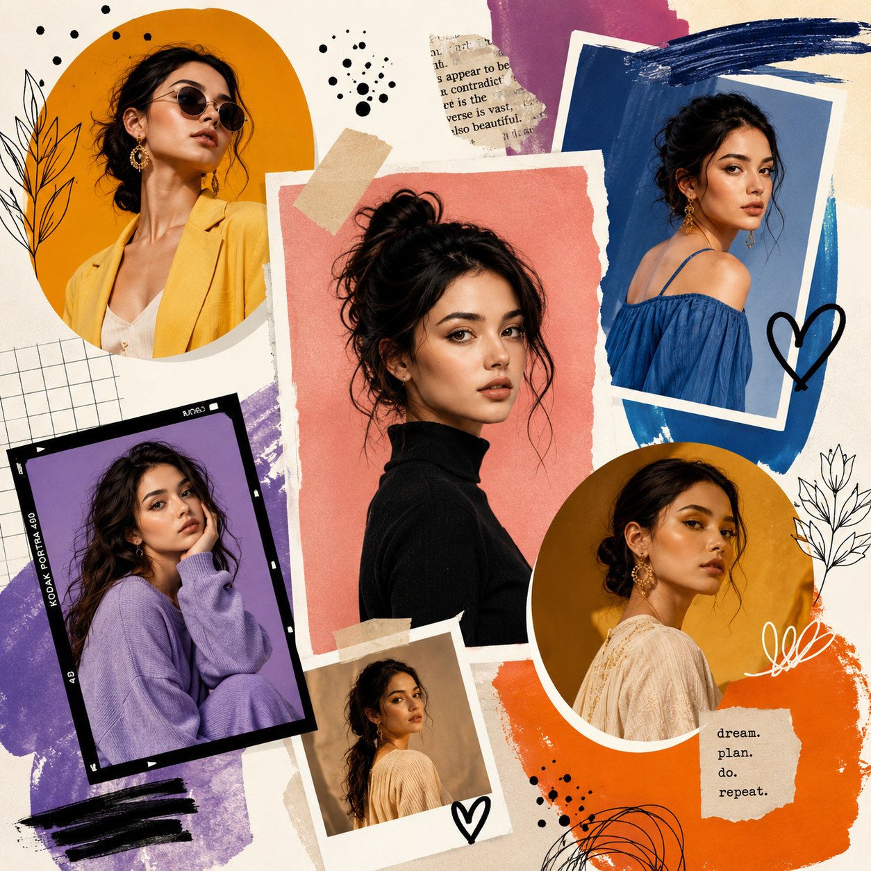 Editorial Fashion Scrapbook Collage