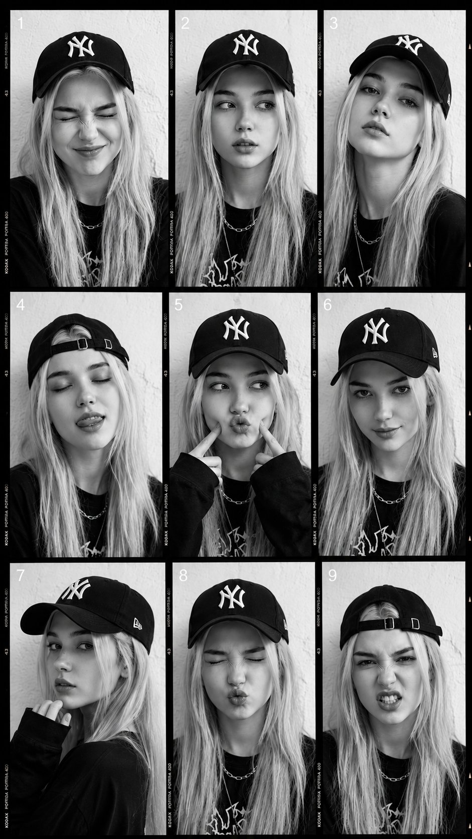 Cool Girl Nine-Grid Fashion Collage
