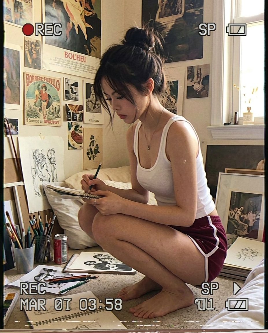 Nostalgic VHS Bedroom Art Studio