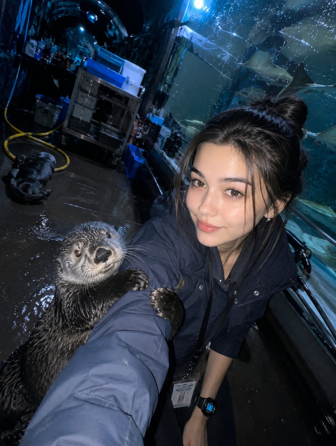 Accidental Aquarium Tunnel Selfie
