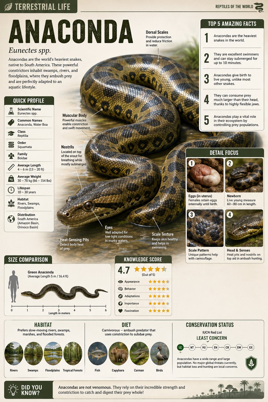 Water Anaconda Science Infographic