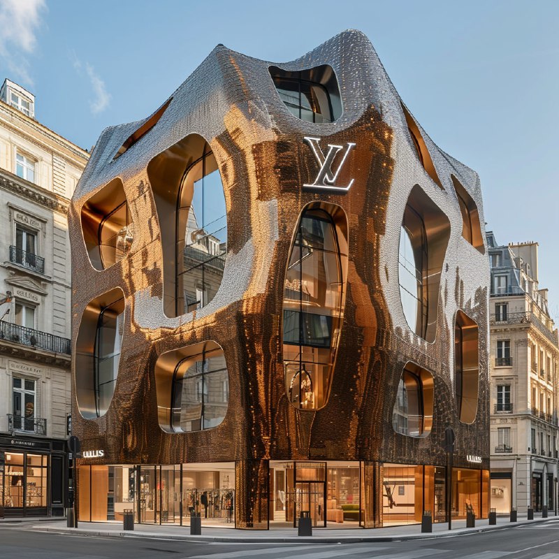 Jean Nouvel Style LV Monogram Retail Storefront