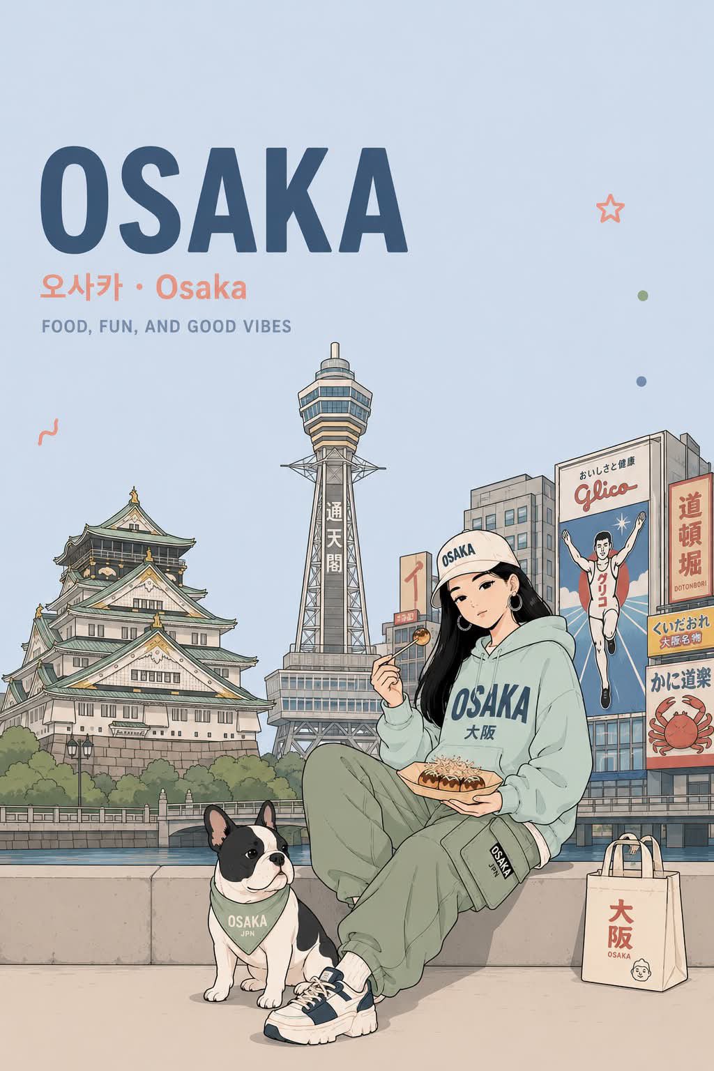 Anime Girl City Travel Poster