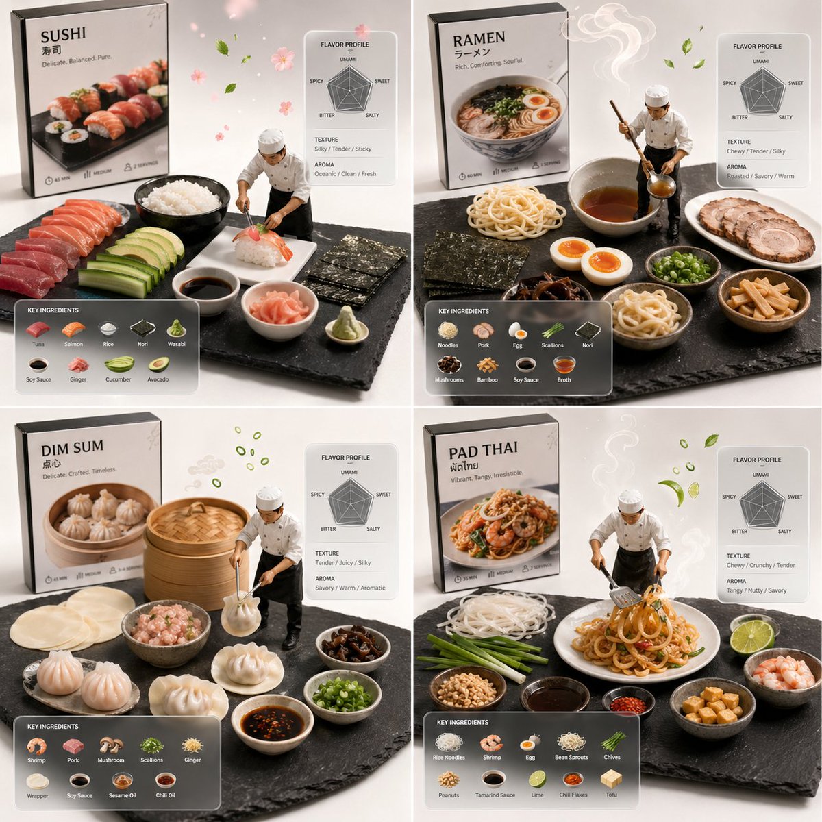 Asian Cuisine AR Deconstruction Grid